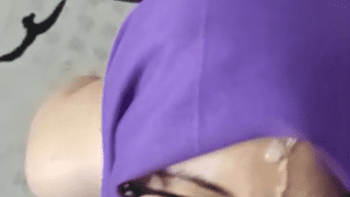 Türbanlı Sakso Canan yenge yüzüne gözlüklerine boşalttı